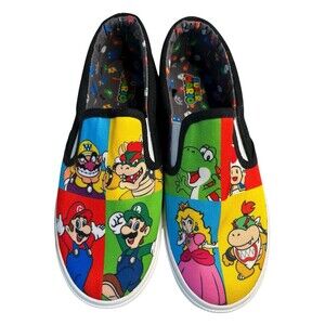 nintendo super mario boys slip on shoes size 4